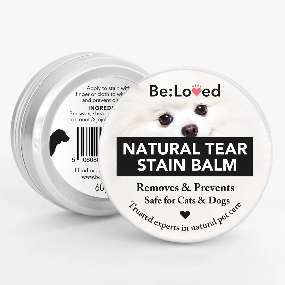 《皇牌去液痕套裝》英國Be:love Be:Clear天然淚痕預防膏60g(1件)+ 天然淚痕礦物去漬石 (1包) (貓狗適用)