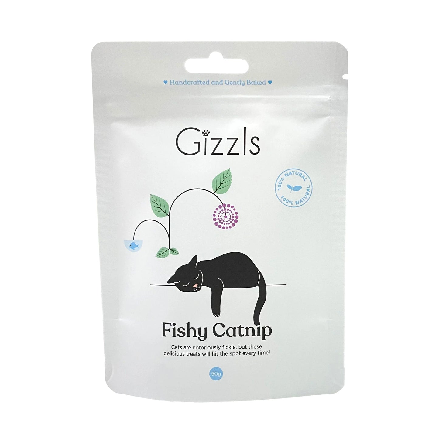 英國Gizzls Fishy Catnip貓貓零食 50g (新鮮魚肉+貓薄荷)