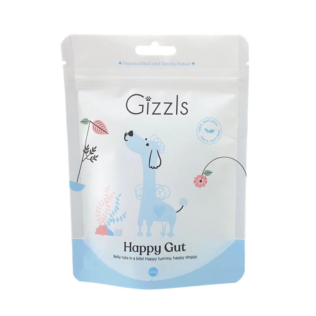 英國Gizzls 100%天然Happy Gut腸胃益生元狗狗零食(100g)