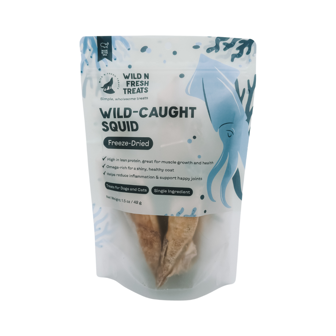 【預購團】美國Wild n Fresh 冷凍乾燥野生魷魚 1.5oz(貓狗可食)