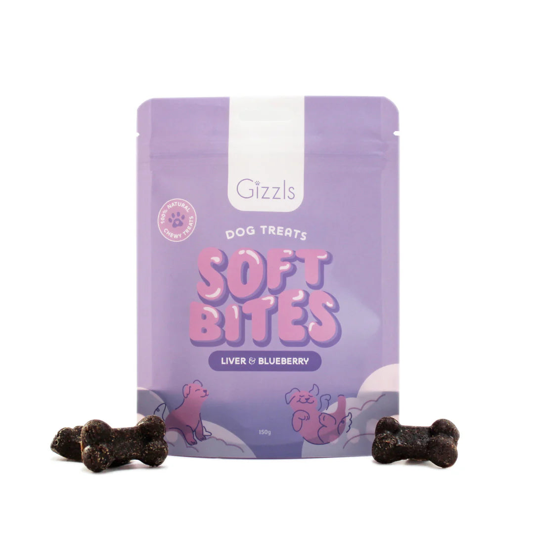英國Gizzls 100%天然Soft Bites鴕鳥肝藍莓狗狗零食 (150克-軟身)