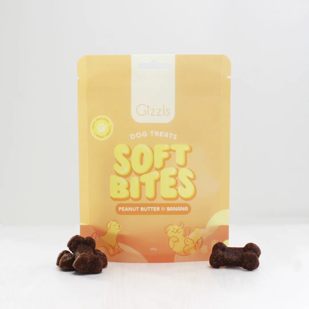 英國Gizzls 100%天然Soft Bites花生醬香蕉狗狗零食 (150克-軟身)