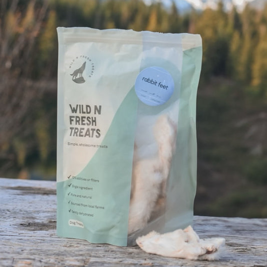 美國Wild n Fresh 脫水風乾毛兔腳 6隻（貓狗可食）