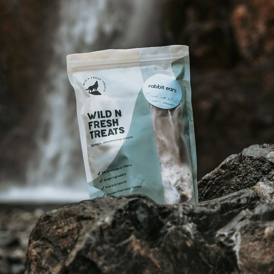 美國Wild n Fresh 脫水風乾毛兔耳 6隻（貓狗可食）