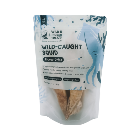 【預購團】美國Wild n Fresh 冷凍乾燥野生魷魚 1.5oz（貓狗可食）