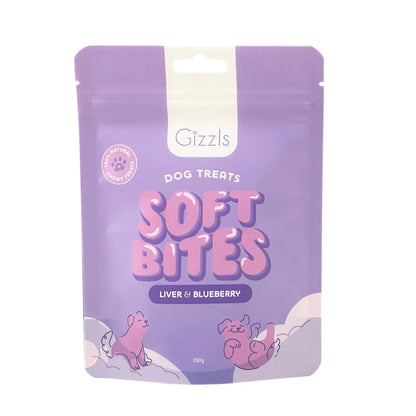 英國Gizzls 100％天然Soft Bites鴕鳥肝藍莓狗狗零食 (150克－軟身)