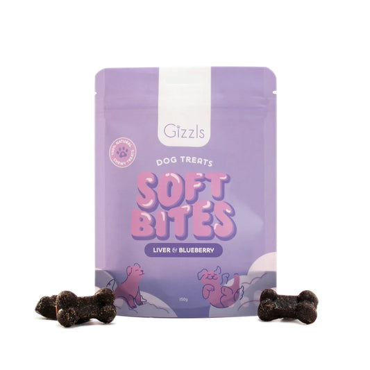英國Gizzls 100％天然Soft Bites鴕鳥肝藍莓狗狗零食 (150克－軟身)