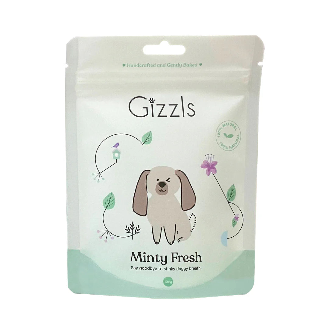 英國Gizzls 100％天然Minty Fresh 口氣清新狗狗零食(100g)