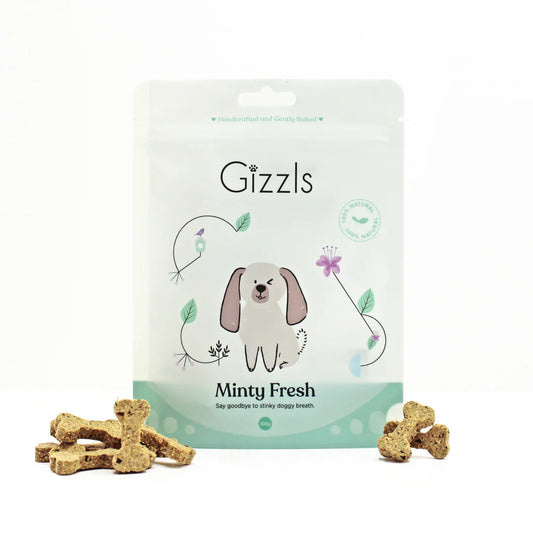英國Gizzls 100％天然Minty Fresh 口氣清新狗狗零食(100g)