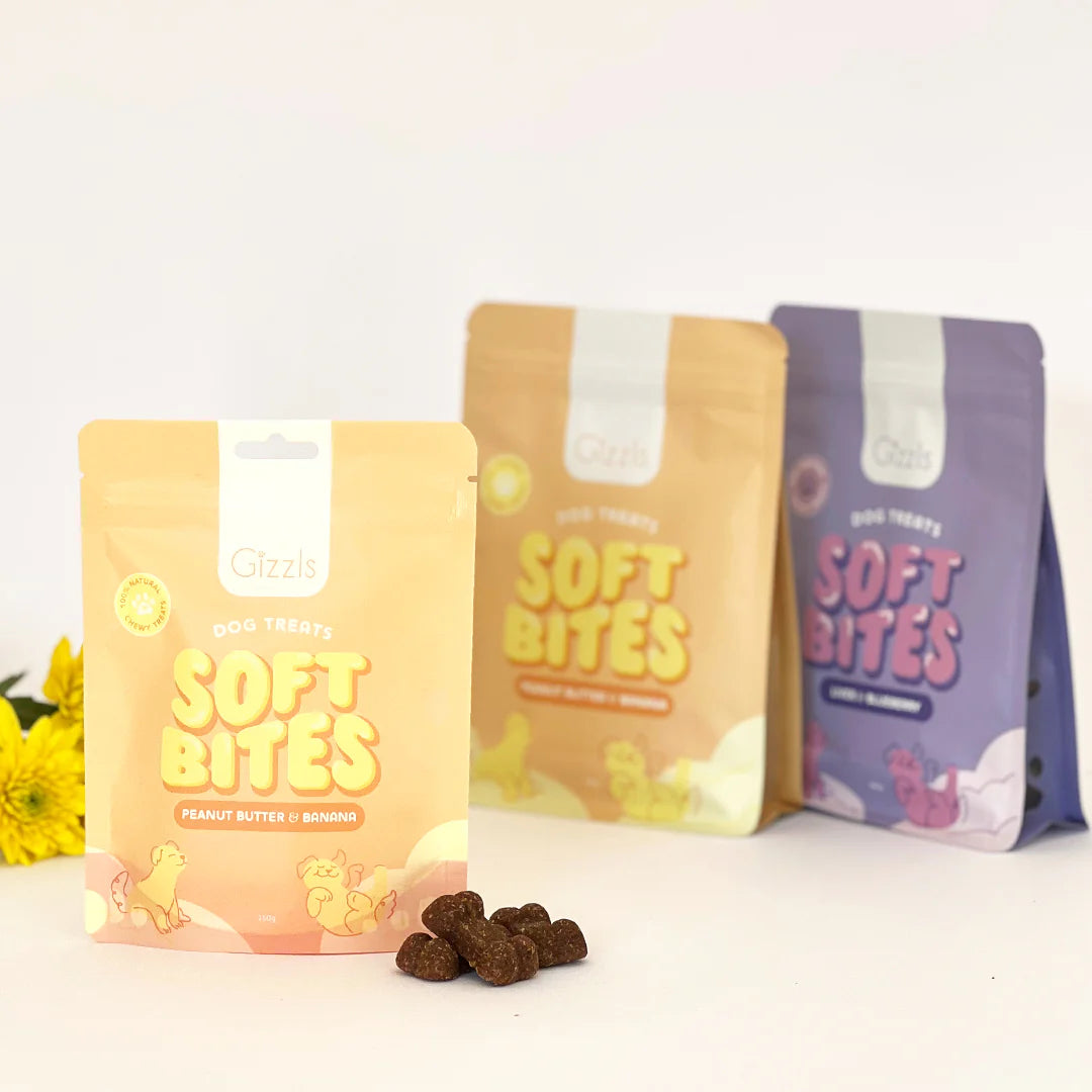 英國Gizzls 100％天然Soft Bites花生醬香蕉狗狗零食 (150克－軟身)
