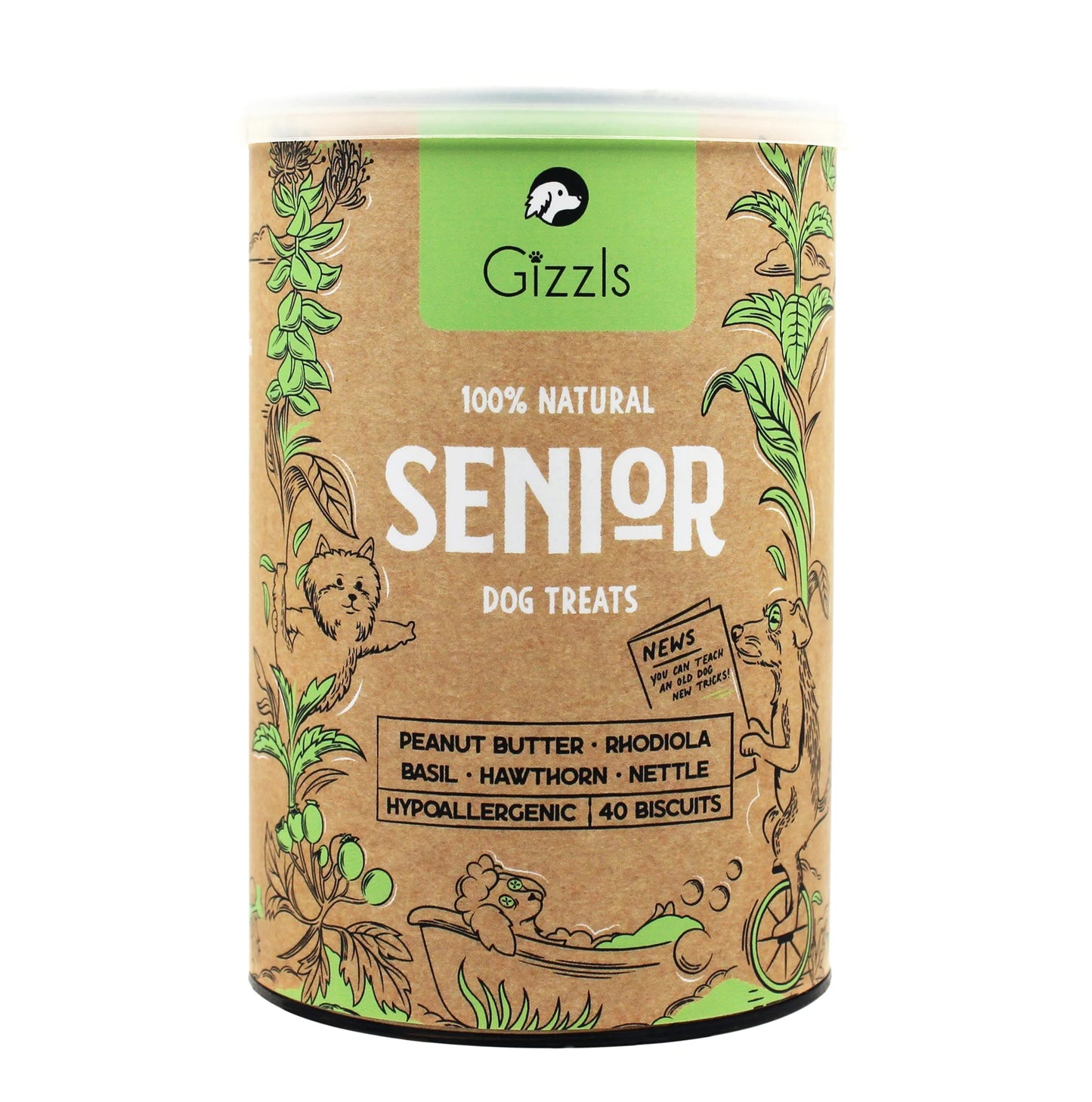 英國GIZZLS 100％天然SENIOR 熟齡犬活力保健餅乾(40粒）