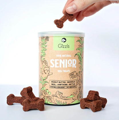 英國GIZZLS 100％天然SENIOR 熟齡犬活力保健餅乾(40粒）